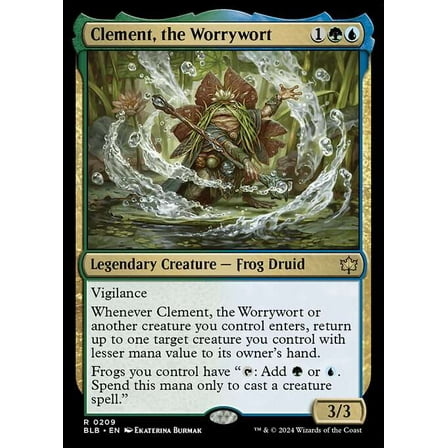 MtG Bloomburrow Rare Clement, the Worrywort #209