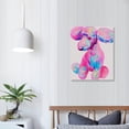 thumbnail image 4 of JEUXUS Retro Colorful Holographic Dog Balloon Poster Funky Playful Pink Canvas Wall Art Trendy Abstract Aura Gradient Prints Painting Watercolor Funny Animal Wall Decor, 4 of 5