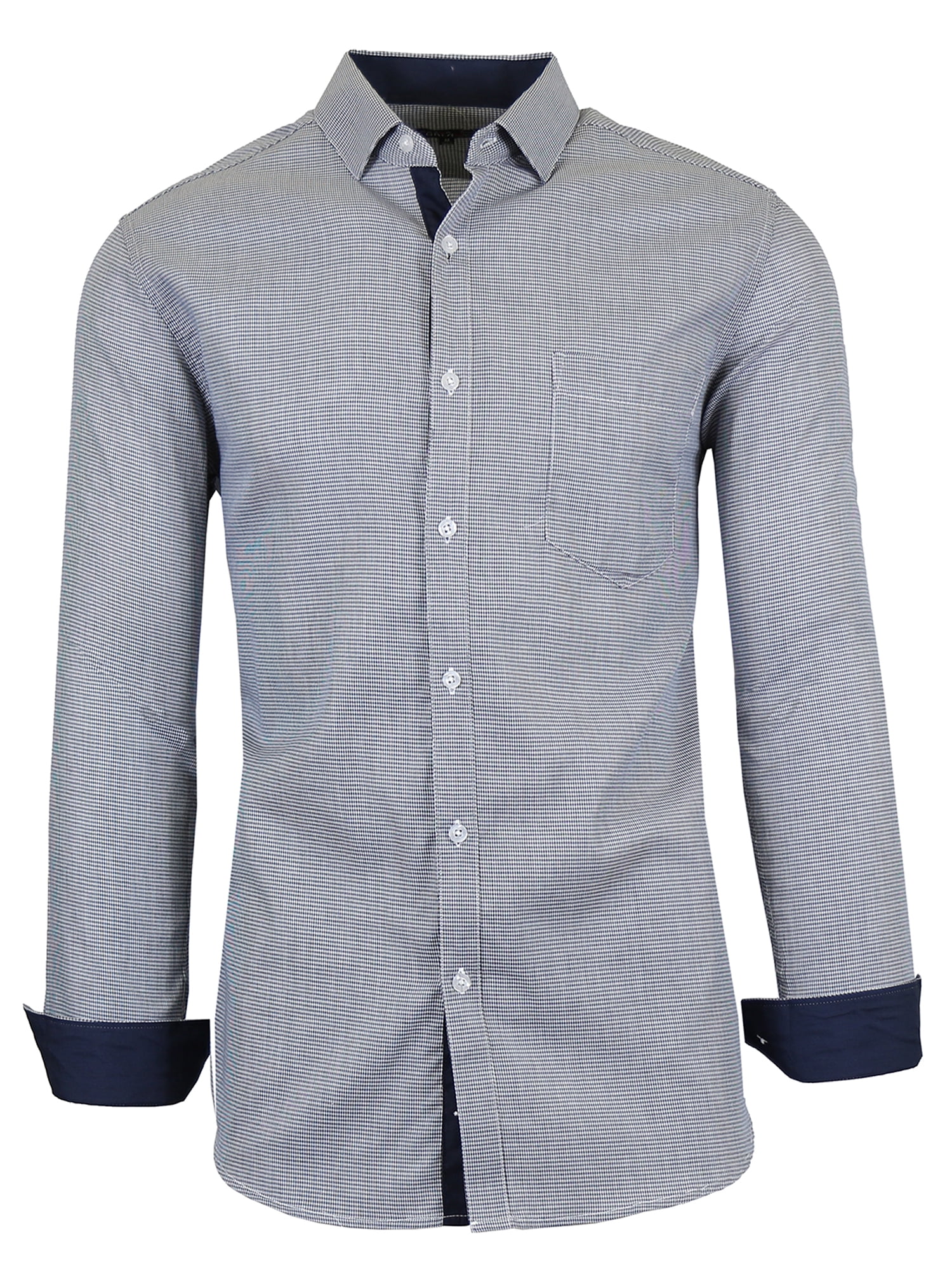 Men's Long Sleeve SlimFit Cotton Casual Dress Shirts With Chest Pocket