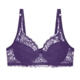 thumbnail image 4 of Xdegoge Women's Lace Deep V Neck Bra Underwire Support Sheer Floral Design Adjustable Straps Scalloped Edges for Feminine Elegance, 4 of 5