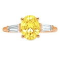 thumbnail image 7 of Three-Stone Engagement Ring for Women - 2.5ct Simulated Yellow Diamond in 14K Rose Gold Promise Ring, 7 of 7