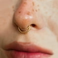 thumbnail image 2 of 16G Flower Daith Hoop Earring Stacked Septum Ring Hinged Septum Clicker Nose Ring Piercing, 2 of 7