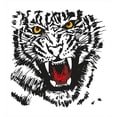 thumbnail image 3 of Tiger Duvet Cover Set, Angry Feline with Black and White Pattern Realistic Eyes Hunting Surviving, Decorative 3 Piece Bedding Set with 2 Pillow Shams, Calking Size, Black Red Yellow, by Ambesonne, 3 of 3