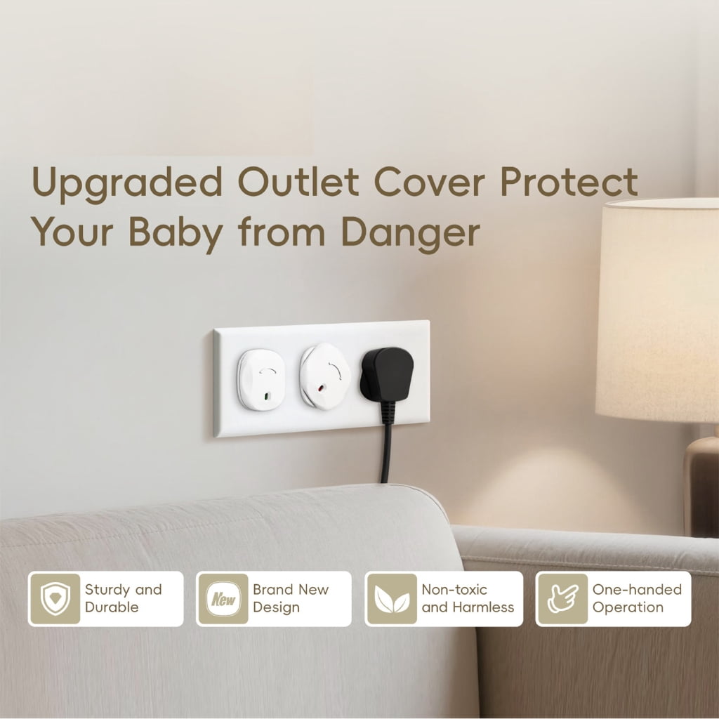 Outlet Protectors Easyly Install Nontoxic Plastic Materials for Toddler Safety