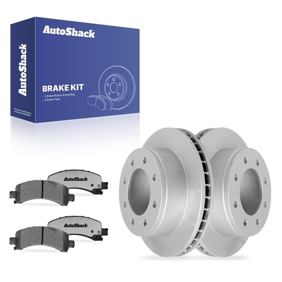 AutoShack Rear Vented Coated Brake Rotors   Ceramic Pads 6-PC Brake Kit Replacement for 2003-2020 Chevrolet Express 2500 2004-2020 Chevrolet Express 3500 ArmorStop 12.99" (330 mm)