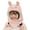 Pink, variant on harmtty Warm Kids Hat Animal Shape Bear Tiger Dinosaurs Deer 2 In 1 Ear Windproof Boys Girls Beanie Hat Scarf with Face Protector Streetwear Brown