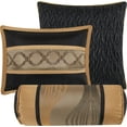 thumbnail image 2 of Nanshing Kath 7 Piece Luxury Contemporary Comforter Set, Black Gold, Queen, 2 of 7