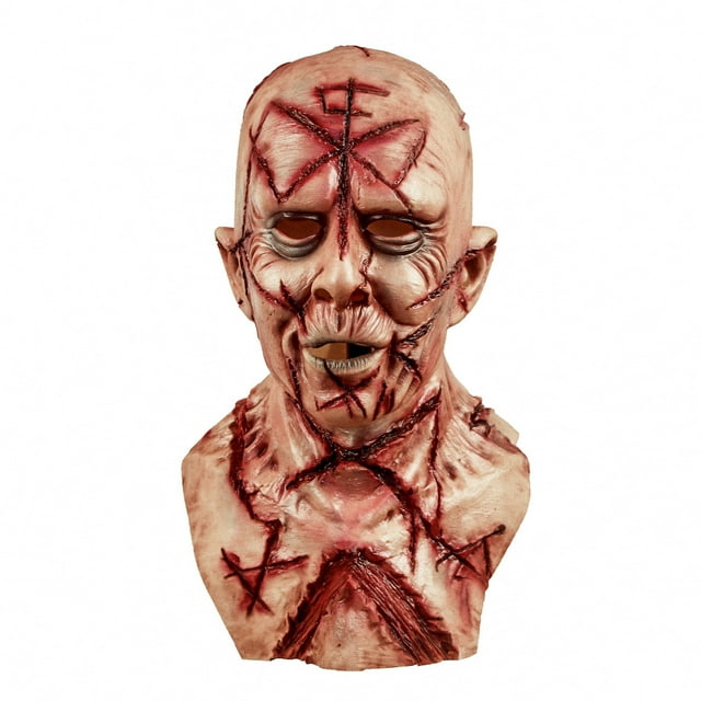 Máscara facial de látex para cicatrices de Halloween, cobertura facial completa, accesorio para cosp