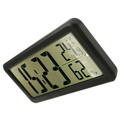WHAMVOX Electronic Alarm Clock with Large Clear Display for Home Use Black ABS 2in1 Smart Photosensitive Clock