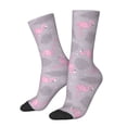 thumbnail image 2 of Uemuo Pink Flamingo Pattern Women's Crew Socks, Soft Durable Breathable Moisture-Wicking with Odor Control Cotton socks, 2 of 9