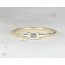 vylahjewellery Women's Engagement Rings Wedding Band Ring Sets 18K Yellow Gold Ring Jewelry Baguette Cut Moissanite Diamond Ring Classic Dainty Anniversary Bands and Ring