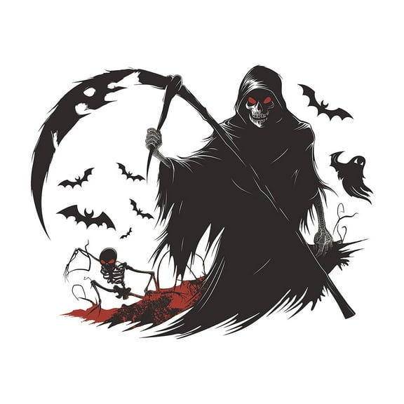 Michellecmm Halloween Skull Stickers Funny Cloak Ghost Decals for Wall Window