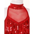thumbnail image 5 of YEAHDOR Kids Girls Shiny Sequins Tassels Ballet Dance Leotard Crisscross Straps Back Jazz Latin Modern Dance Costume, 5 of 7