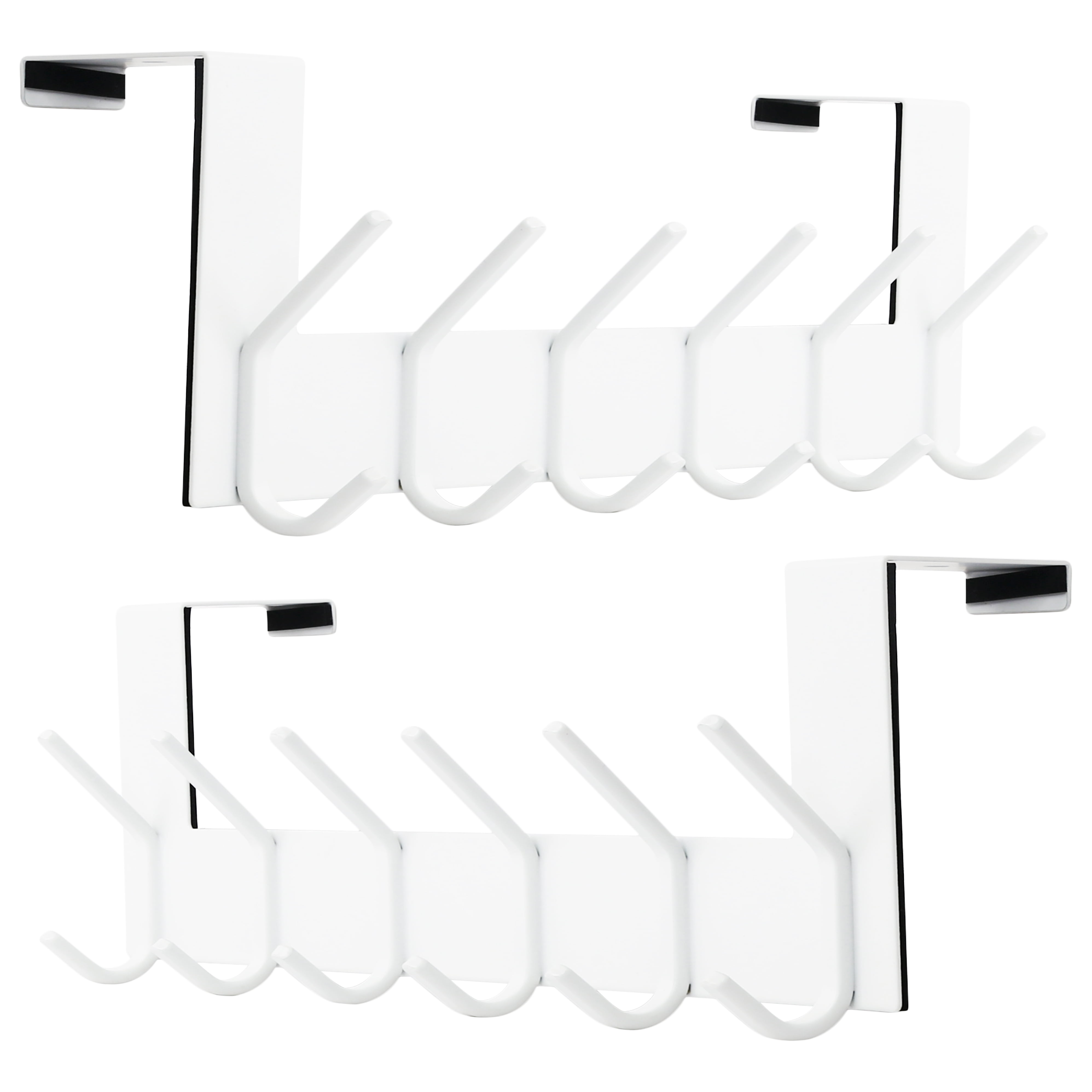 Dseap over the Door Hooks,Sturdy Towel Rack with 6dual Hooks Hanger for over Door Hanging