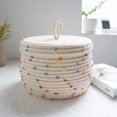 thumbnail image 3 of Cesta de almacenamiento de cuerda de algodón con tapa, caja de almacenamiento de escritorio, cesta para guardar llaves, cesta tejida para guardar maquillaje, ropa interior, 3 of 5