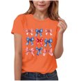 thumbnail image 2 of Frnrwgo Girls T-shirts Boys American Flag Shirt Patriotic Top Short Sleeve Tees 3-16 Years, Orange, 2 of 4