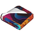 thumbnail image 2 of Bixox Fleece Blanket Colorful Abstract Swirls Pattern Super Soft Double-Sided Microfiber Flannel Blanket for Sofa, Bed, Couch,Suitable for All Seasons - 60"x50", 2 of 5