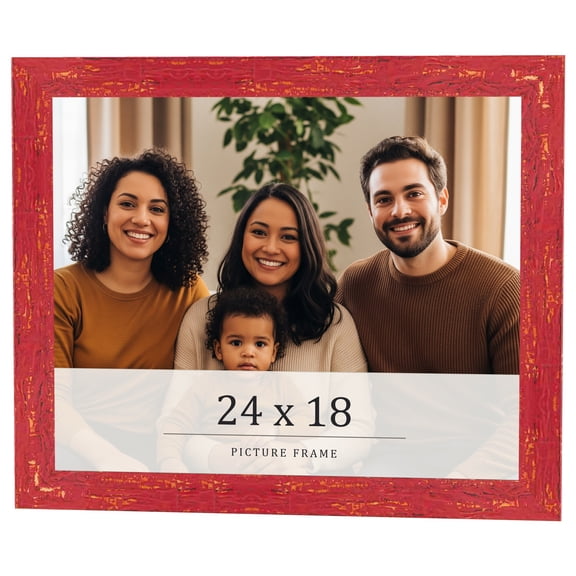 24x18 Frame Red Solid Wood Picture Frame Width 1.125 Inches | Interior Frame Depth 0.5 Inches |