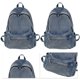 thumbnail image 5 of Mochila Escolar para Mujeres Y Hombres Bolso Sólido Con Vaquera Múltiples Bolsillos, 5 of 9