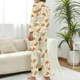thumbnail image 3 of Top-kevin Womens Pajamas Set Croissant Cinnamon Stick Soft Long Sleeve Sleepwear Button Down Sets, 3 of 12