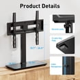 thumbnail image 6 of MountFTV Universal Table Top TV Stand for 32 - 70" Flat Screen TVs, Holds up to 88lbs, Max 400x400mm, 9 Height Adjustable Swivel Tabletop TV Stand Mount with Alloy Steel Glass Base, 6 of 8