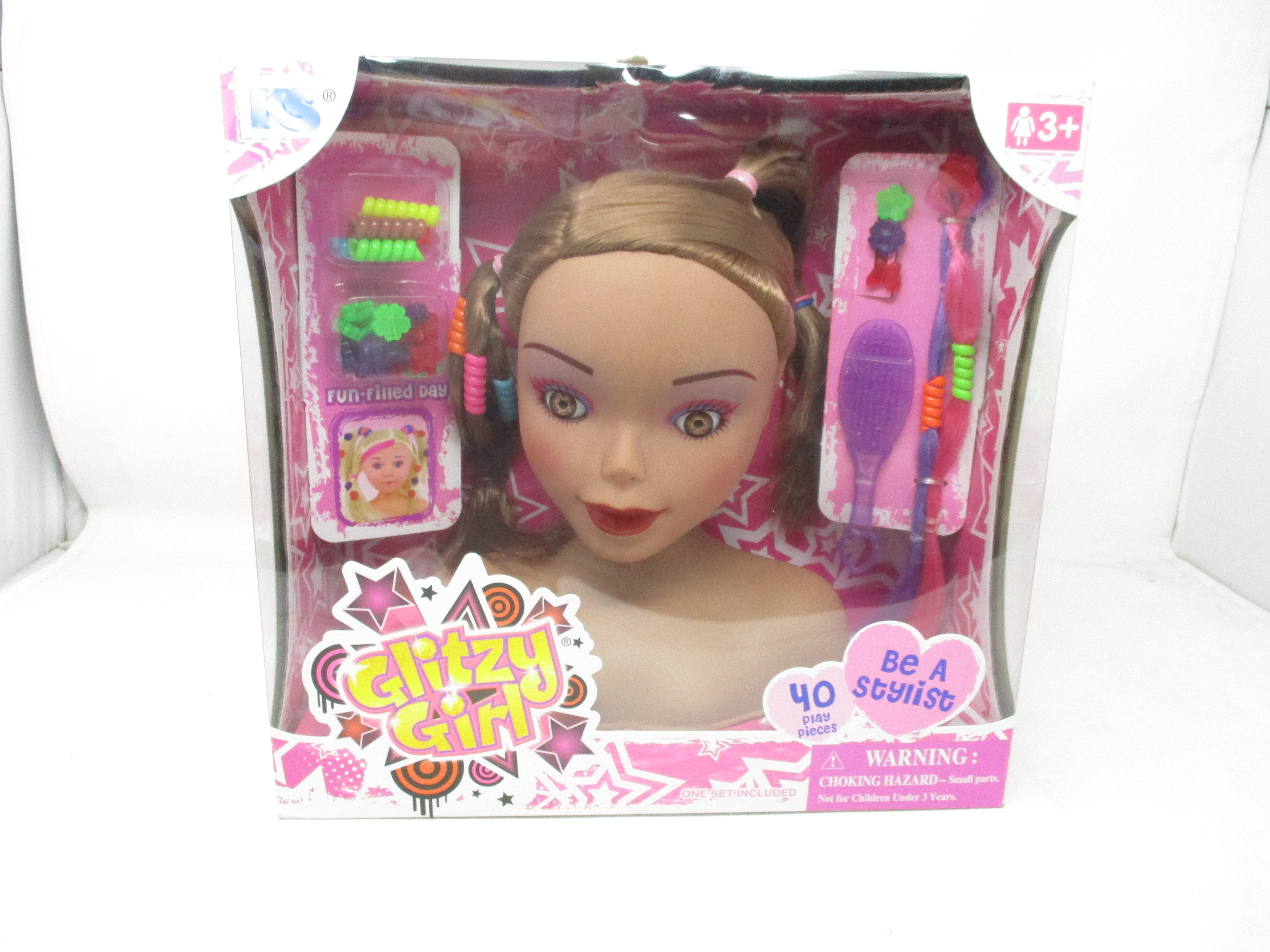 Glitzy Girl Large Styling Head 40 Play Pieces
