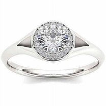 1/2 Carat T.W. Diamond Single Halo 14kt White Gold Engagement Ring