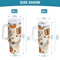 thumbnail image 6 of Yayeee 30oz Stainless Steel Tumbler with Straw and Handle Double-Wall Insulated Travel Water Bottle, Orange Fall Pumpkin, 6 of 8