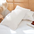 thumbnail image 4 of RBCKVXZ Oil Proof Pillow Cover with Straps Unmixed Cotton Pillowcase, 30x20 inch Queen/Standard Size - Soft, Cooling, Crisp & Breathable Cotton Percale Weave Pillowcase for Queen Pillow (Beige), 4 of 6