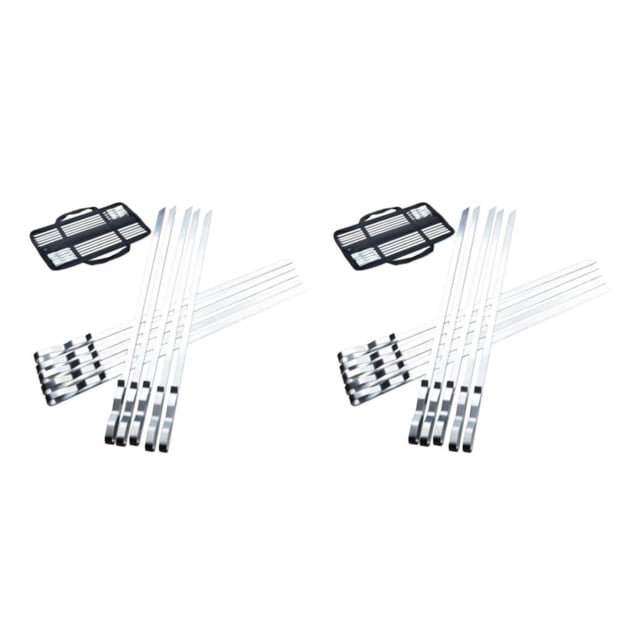 Eigraketly Stainless Steel 10x Grill BBQ Kebab BBQ Sticks Skewers for Roasting Tools Tipo 1 2piezas