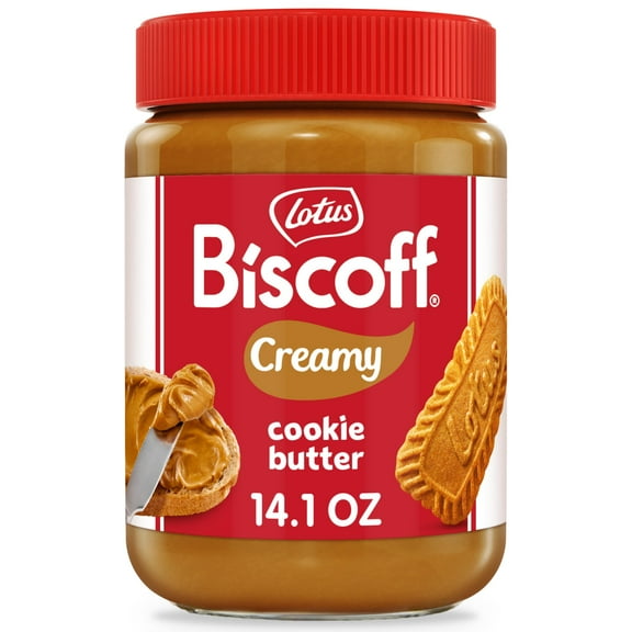 Biscoff Cookie Butter, Lotus Creamy Nut-Free Spread, 14.1 oz Jar-Pack Of 2