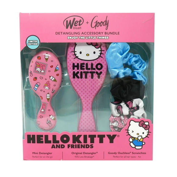 Wet Brush + Goody Hello Kitty & Friends Detangling Accessory Bundle Set 6 Count