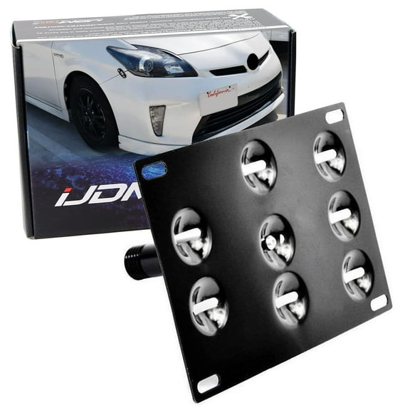 No Drill Front Bumper Tow Hook License Plate Mounting Bracket Adapter Kit For 2010-2015 Toyota Prius (XW30)