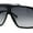 Black - Smoke, variant on Stylish Mens Bold Squared Rectangle Flat Top Racer Plastic Sunglasses Black - Smoke