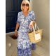 thumbnail image 1 of Generic 2025 Summer Temperament Commute Long Floral Tie-Dye Printing Dress, 1 of 1