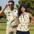 thumbnail image 2 of KUIFORTI Matching Golf Shirts for Couple Tropical Palm Tree Racerback Design Golf Tennis Tank Top Soft and Comfortable 4-Way Stretch for Golf,Tennis,Hiking,Running,Gym, 2 of 6