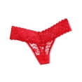 thumbnail image 2 of Bigersell High Waisted Underwear Clearance Crotchless Panties Thong Panty Style P-1660 Nylon Period Panties Thong Panties Briefs Mid Waist Women's Briefs Red One Size, 2 of 3