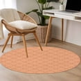 thumbnail image 4 of Small Round Rug 3Ft Washable Non-Slip, Orange Plaid Circle Area Rugs for Living Room Bedroom, Modern Farmhouse Simple Abstract Stripes Indoor Floor Mats Carpet Runner for Home Decor, 4 of 8