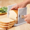 thumbnail image 1 of Adjustable Toast Slicer/ Cutting Guide for Homemade Bread, Plastic Bread Slicer Loaf for Slicing Bread Foldable Kitchen Baking Tools (White), 1 of 7