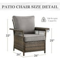 thumbnail image 4 of Gymojoy 2-Piece Patio Furniture Armchair,Outdoor Wicker Club Lounge Chair with Deep Seating,Gray Cushion, 4 of 6