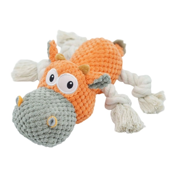 Juguete de cuerda para perros que chirría, resistente, interactivo, con papel crujiente, cuidado dental, suave y cómodo, lavable a máquina, para jugar en interiores y exteriores