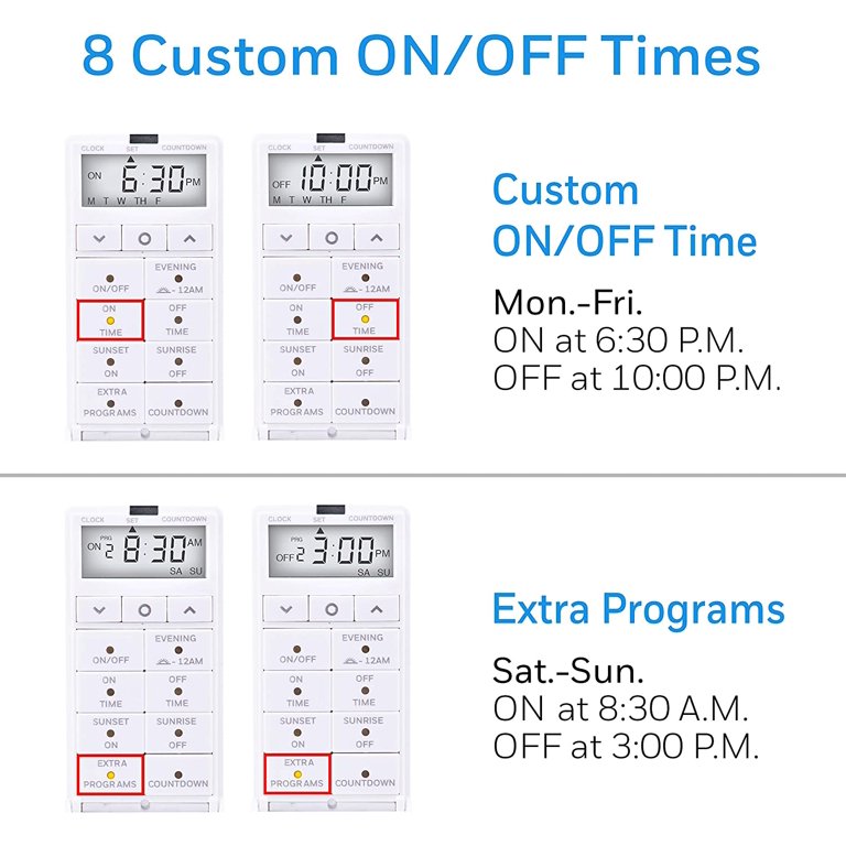 UltraPro Indoor Plug-In 1-Outlet Digital Timer with Push Button, White