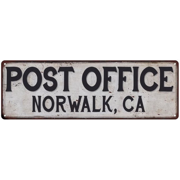 Norwalk, Ca Post Office Metal Sign Vintage 6x18 106180011267