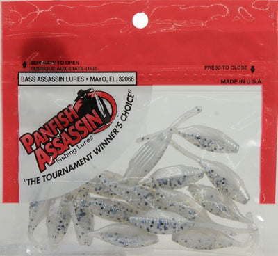 Panfish Assassin? 1.5 in. Albino Tiny Shad Fishing Lures 15 ct Pack 