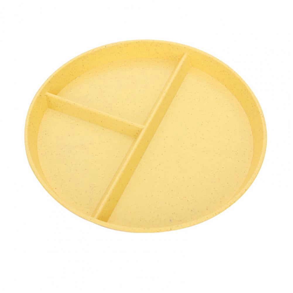 Assiette Repas Divisée Assiette de Dîner Sûre Assiette Incassable pour Perte de Poids Trois Compartiments pour Maison pour Enfants Jaune