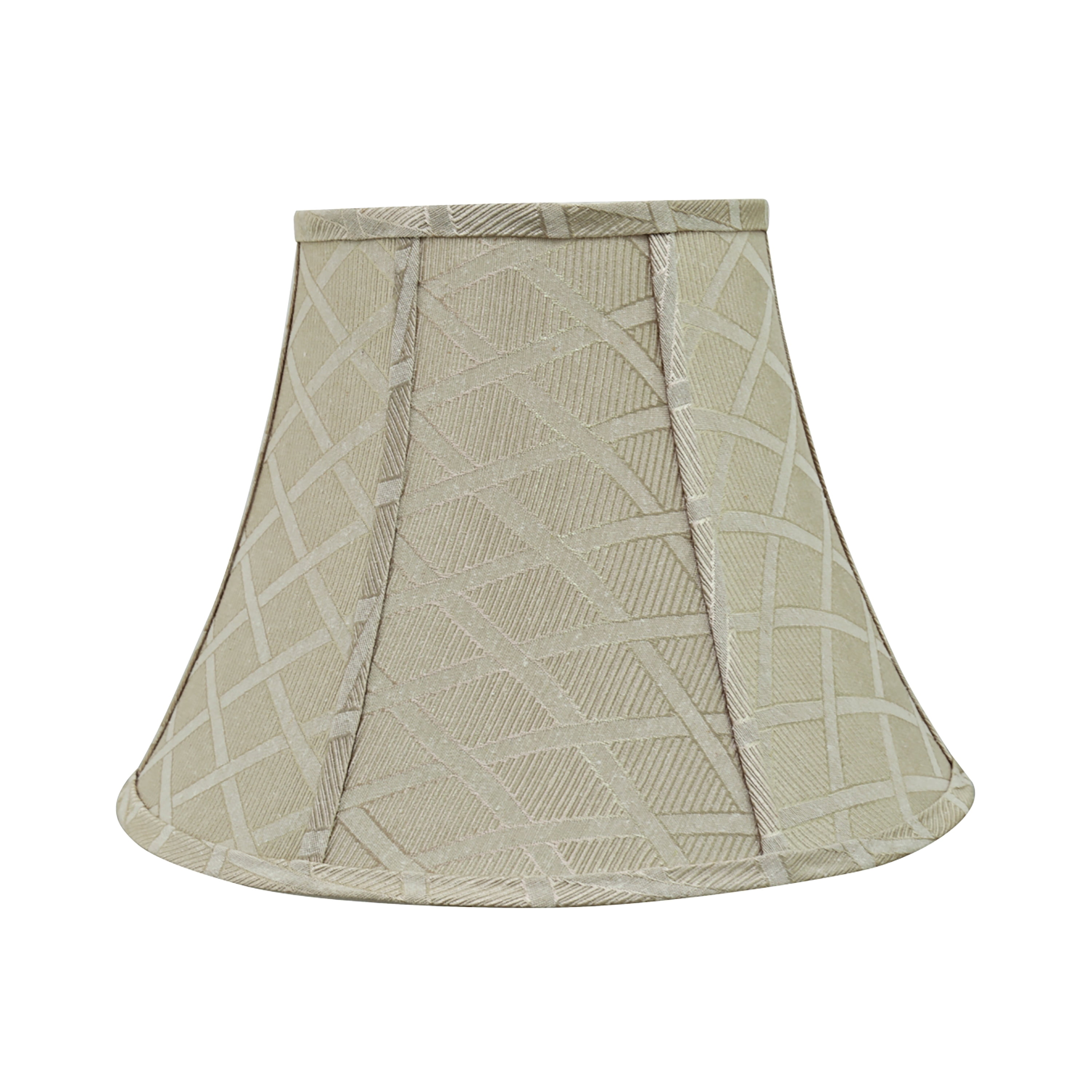 Off-White Jacquard Textured Fabric Bell Lamp Shade, 13" Wide