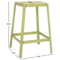 thumbnail image 3 of SAFAVIEH Palmyra Square Backless Counter Stool, Green/Natural, 3 of 10