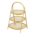 thumbnail image 1 of Cesta de frutas elegante, práctica y decorativa sobre soporte, ideal para una encimera. Oro 3 niveles, 1 of 9