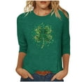 thumbnail image 2 of Cadancy St Patty's Day Shirt Women Plus Size 3/4 Sleeve Funny Holiday Tops Crew Neck Casual Irish Shamrock Blouse Loose Trendy Graphic Tee, 2 of 5