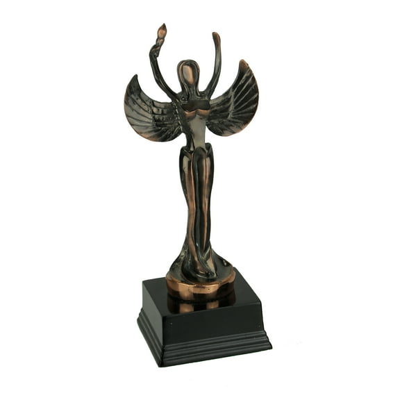 Zeckos Bronze Finish Abstract Victory Angel Achievement Trophy Figure